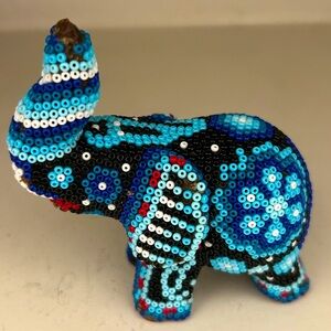 Vintage Beaded Elephant Figurine!